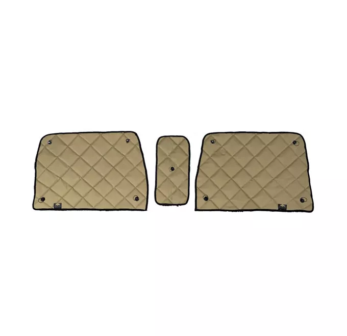 WCT-1341-A1-P Peterbilt 330 335 337 348 379 365 367 384 386 388 And 389 Tan ZenEclipse Door Window Cover Set With Peeper Cover - Image 1